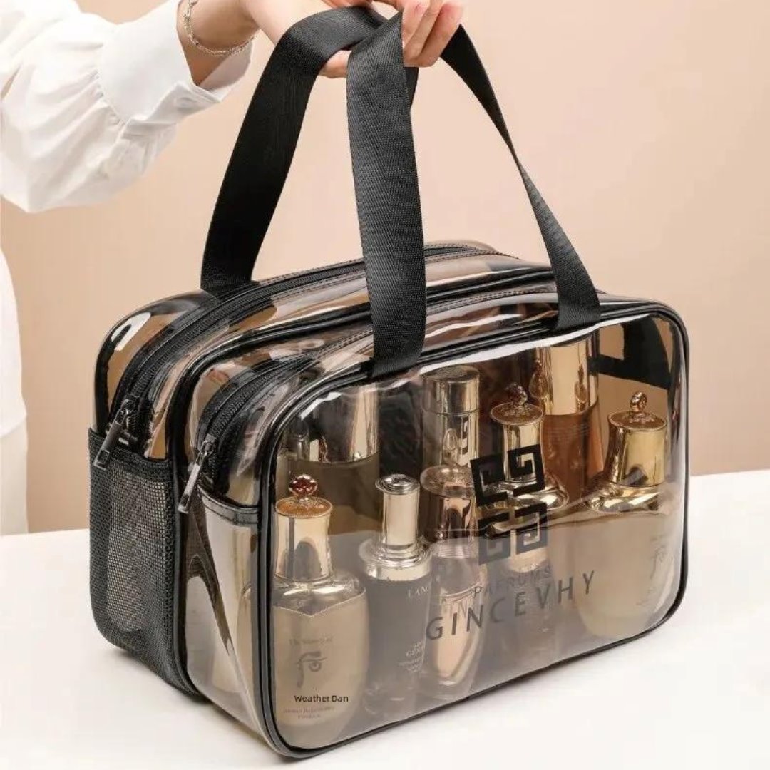 Necessaire Organizadora de Maquiagem Dupla Camada - Impermeável e Versátil Organizadores001 Cama Conforto 