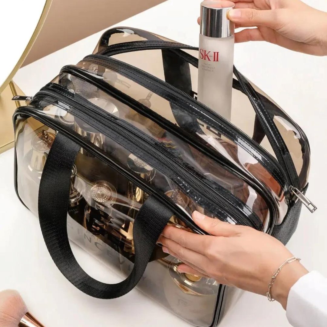 Necessaire Organizadora de Maquiagem Dupla Camada - Impermeável e Versátil Organizadores001 Cama Conforto 