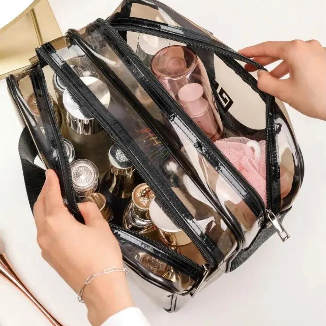 Necessaire Organizadora de Maquiagem Dupla Camada - Impermeável e Versátil Organizadores001 Cama Conforto 