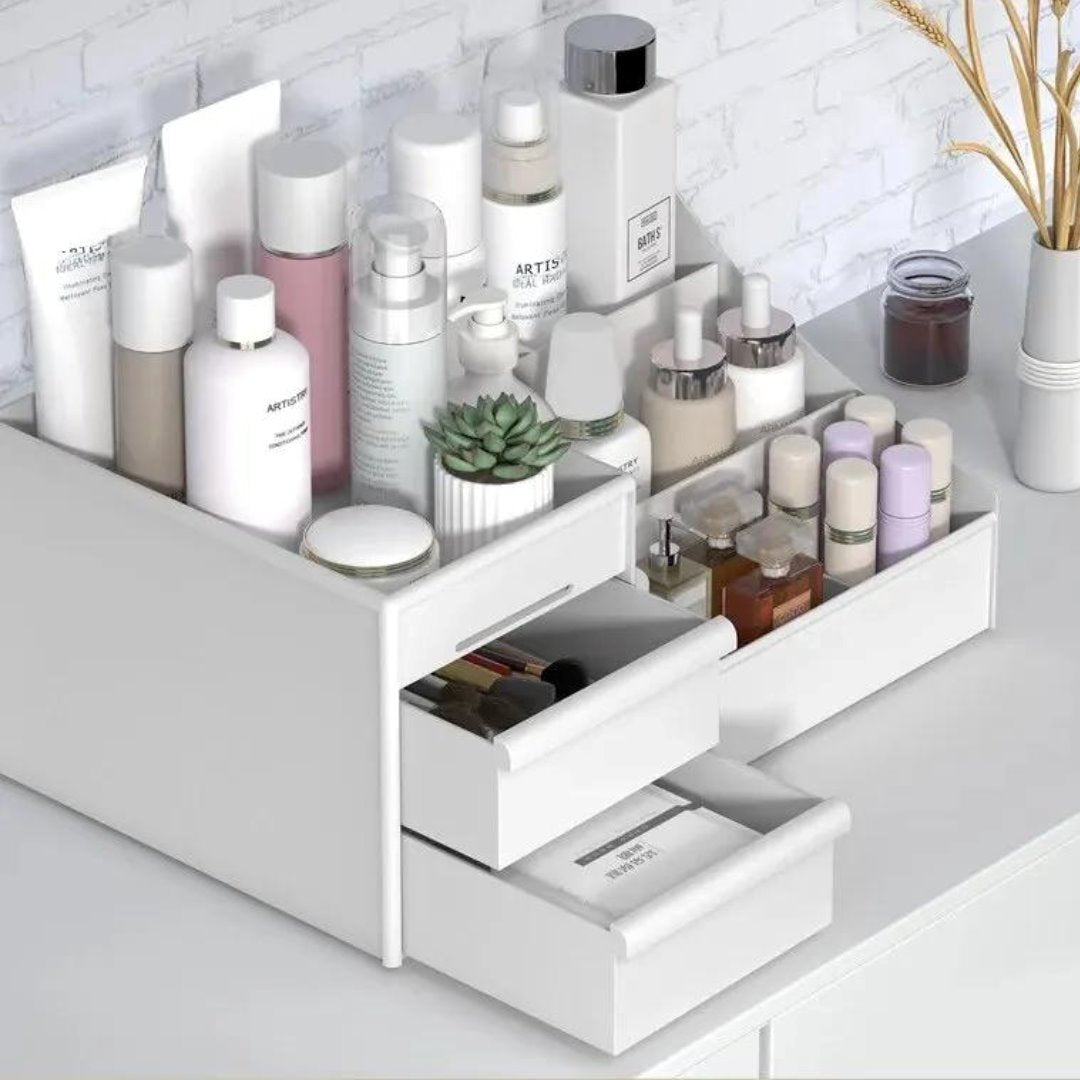 Organizador Multifuncional de Maquiagem e Skincare - Caixa de Armazenamento Elegante Organizadores005 Cama Conforto 