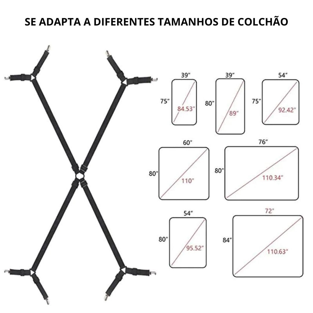 Presilhas de Fixação para Lençóis - Organize Sua Cama de Forma Rápida e Eficiente Roupa de Cama011 Cama Conforto 